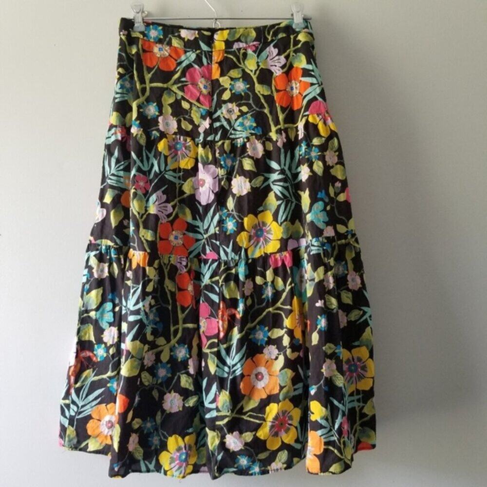 J.Crew Liberty London Tawna Pavilion Tiered Midi Floral Skirt XS 0 Cottage 90s - Picture 4 of 10